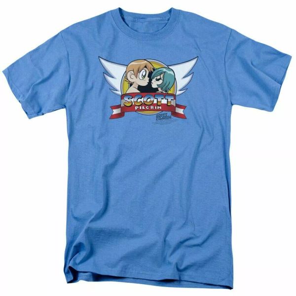 

scott pilgrim vs. the world sonic scott t shirt mens licensed carolina blue, White;black