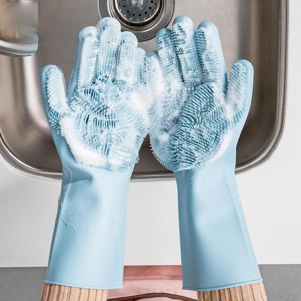 

disposable gloves magic silicone cleaning kitchen foaming heat insulation pot pan oven mittens cooking free
