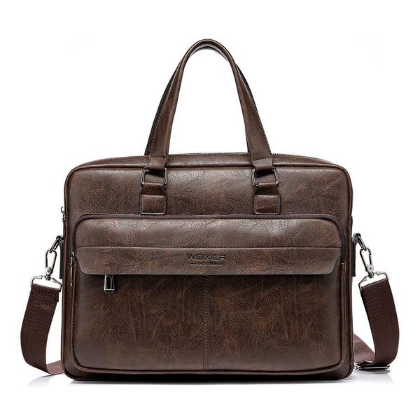 

briefcases 2021 men's handbag briefcase quality pu leather shoulder bag laplarge capacity organizer for documents