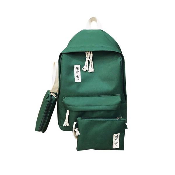 

backpack 3 piece set cartoon alphabet student casual large capacity school bag