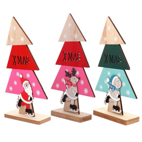 

christmas decorations 3pcs tree creative adorable pretty deskdecoration decor wooden for home