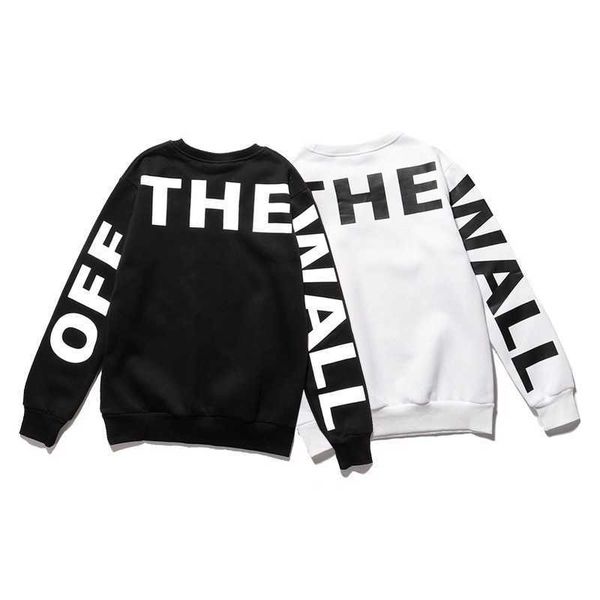 

hoodies21s autumn winter new fashion br million tear off pure cotton plush round neck men's and women's loose sweater, Black