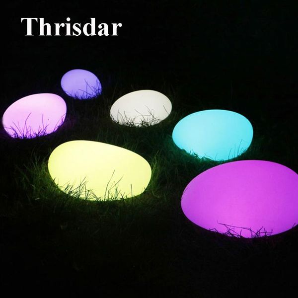 

thrisdar rgb simulation stone shape led night light ip68 outdoor garden landscape lawn pathway deck swimming pool lights lamps