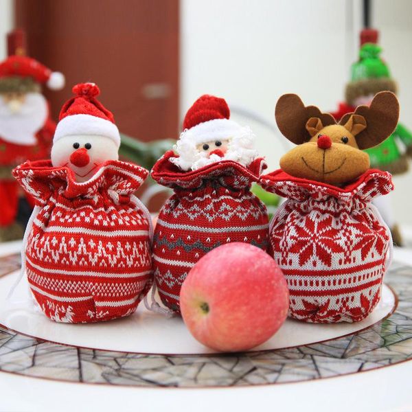 

christmas decorations candy bag doll drawstring gift merry snowman santa elk bear for home year 2021