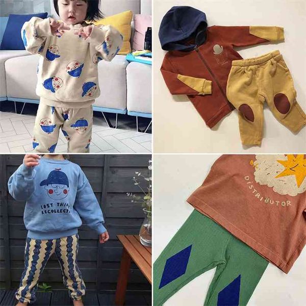 

clearance kids spring sweatpants casual long pants have tag children bottoms 210619, Blue