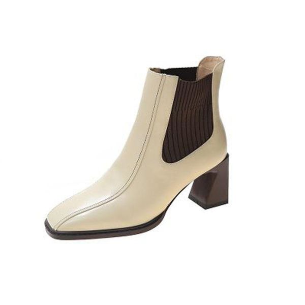 

boots fashion high-heel ankle boot woman 2021 autumn/winter thick heel skinny web celebrity, Black