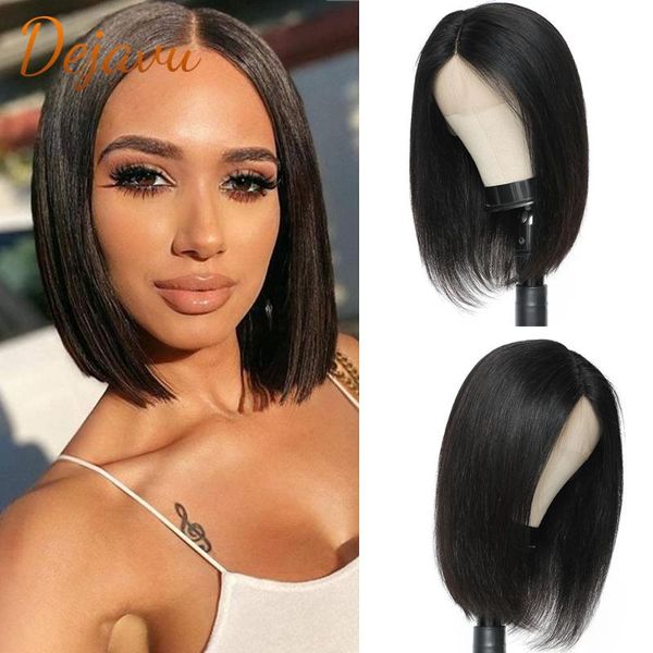 

lace wigs short bob wig front human hair natural color frontal straight brazilian 180 13x4, Black;brown