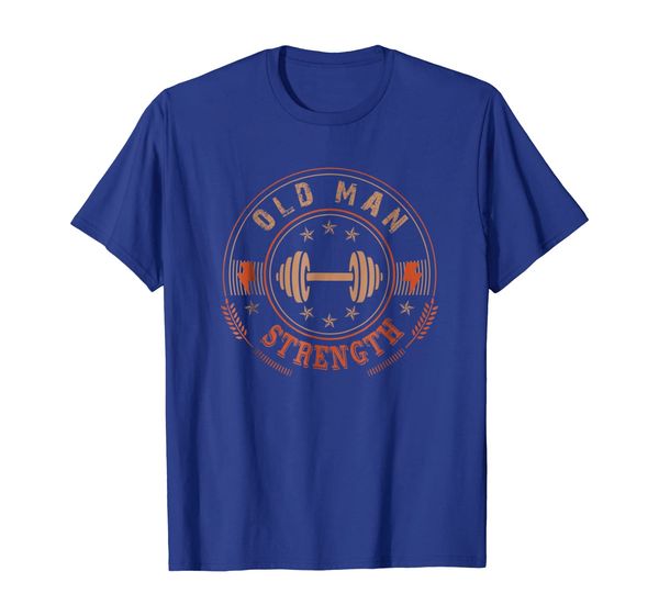 

mens old man strength gym shirt t-shirt father's day gift, White;black