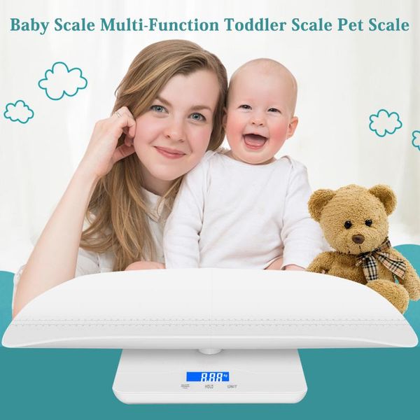 

smart scales baby scale pet multi-function toddler with hold function blue led backlight max weight 100kg length tray 60cm