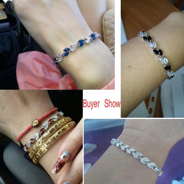 

charm bracelets cwwzircons trendy 2021 cubic zirconia jewelry silver color leaf cz crystal female bangles for women cb060, Golden;silver