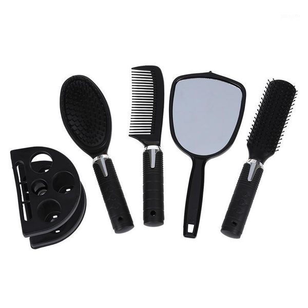 

brush her hair 5x woman lady massage comb mirror set with and support1, Silver