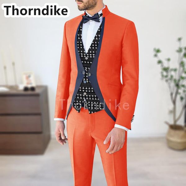 

men's suits & blazers thorndike navy blue rim stage coral red clothes for men suit wedding costume groom tuxedo formal (jacket+vest+pan, White;black
