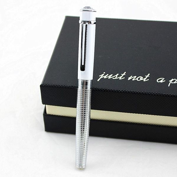 

gel pens stainless steel creative diamond rollerball pen black ink 0.5 mm refill silver clip ballpoint with a box 12 colors for