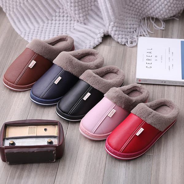 

home soft slippers women warm autumn winter woman indoor lovers fur slides female shoes thick footwear, Black