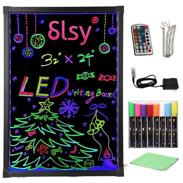 

party decoration 30x40cm erasable to write on flashing luminated fluorescent sign board set cafe coffee menu styling neon led