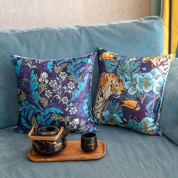 

pillow case imitation silk light luxury with core cushion modern bedroom bedside living room sofa car waist back pillowcase