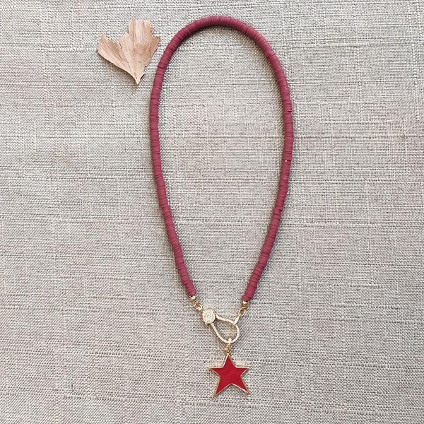 

hand-made unique cubic zirconia clasp five-pointed star pendant necklace black white red silicone women trendy charm choker 2021 necklaces, Silver