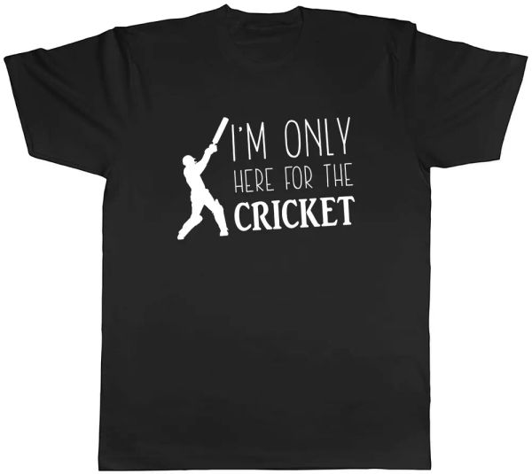 

i'm only here for the cricket mens t-shirt tee, White;black