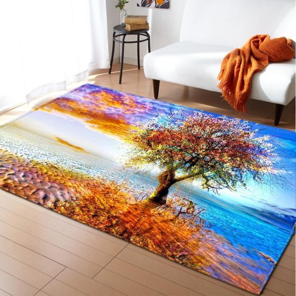 

carpets nordic style parlor living room carpet kitchen mat flannel anti-slip sofa area rug 3d scenery home decor kids play bedroom