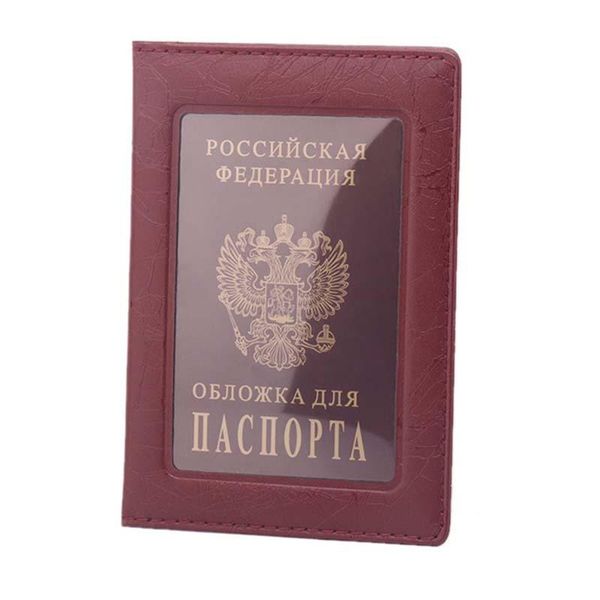 

card holders vintage russia window passport cove travel accessories id address holder portable boarding case pu leather men wallets bag, Brown;gray