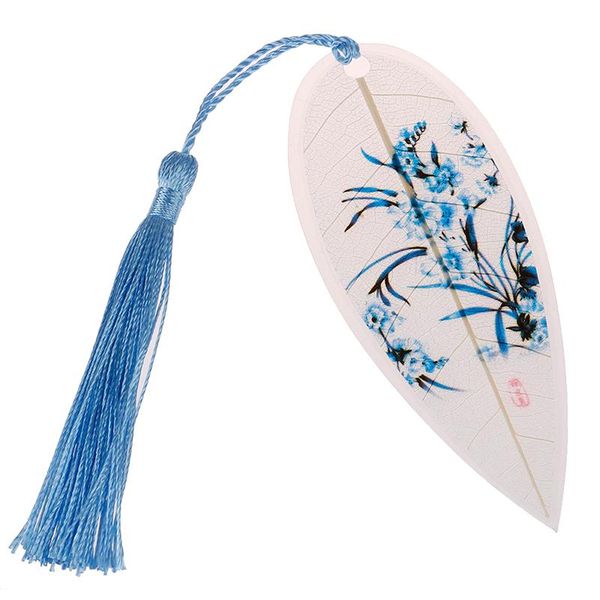 

bookmark leaves vein tassel classical chinese style natural collectible handmade