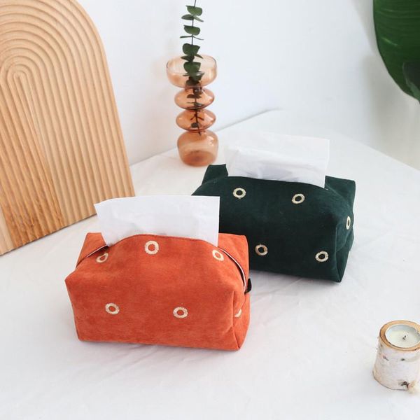 

nordic modern light luxury fabric embroidery paper box model room decoration tissue bag boxes & napkins