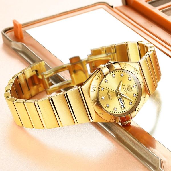 

wristwatches women gold watch automatic self-wind ladies watches waterproof limited edition mechanical, Slivery;brown