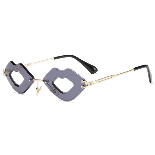 

sunglasses 2021 fashion rimless mouth brand designer for party lip women men unique frameless sun glasses cool shades uv400, White;black