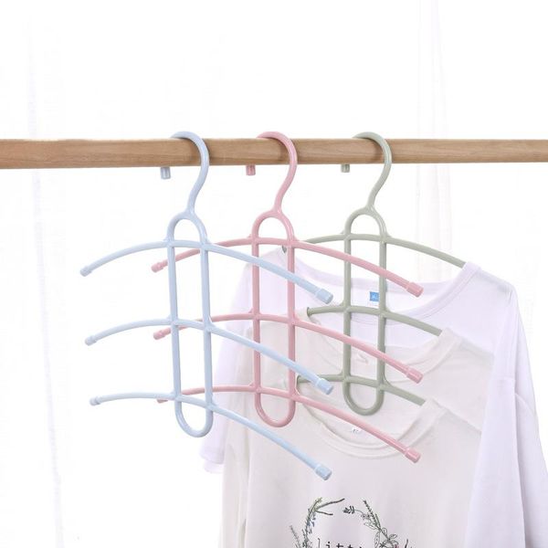 

1/5pcs three-layer non-slip hanger multifunctional fishbone shaped plastic drying clothes support hangers & racks