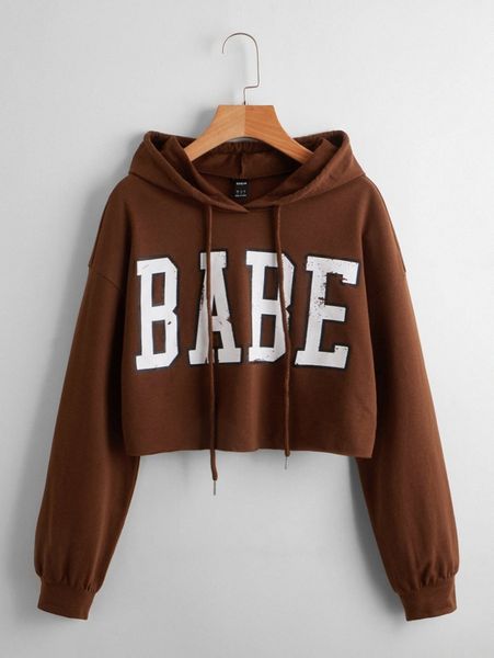 

letter graphic drop shoulder hoodie u5cg#, White;black