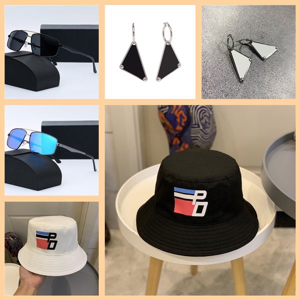 Luxurys 2021 Designers Bucket Hat orecchini da uomo e da donna occhiali da sole da viaggio estivi all'aperto cappelli da sole cappellino da collocazione moda di alta qualità 2 colori buono bello