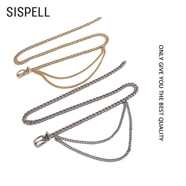 

belts sispell patchwork metal chain women's belt adjustable for female streetwear fashion tide 2021, Black;brown