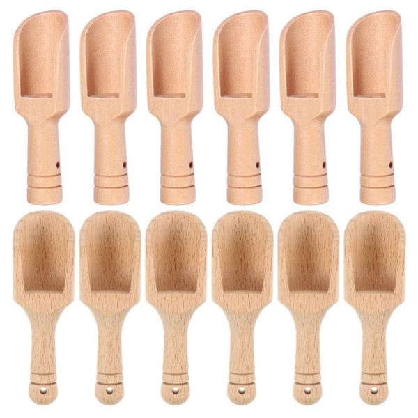 

spoons 12pcs wooden salt small tea wood scoops seasoning