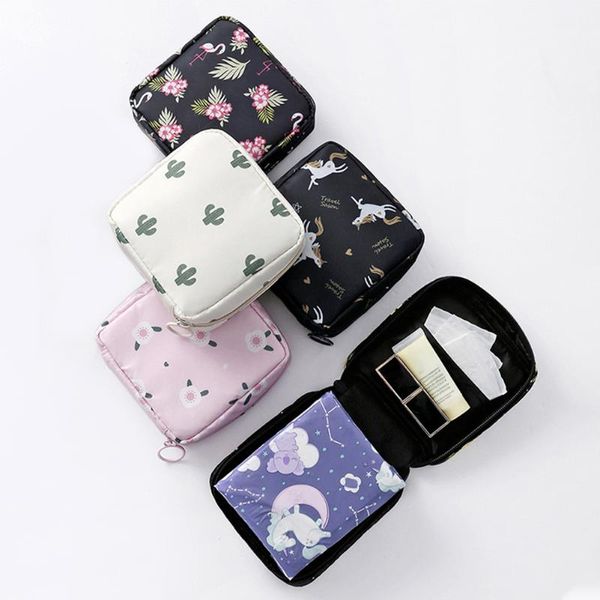 

storage bags waterproof sanitary pad organizer fabric large capacity napkin tampon bag feminine