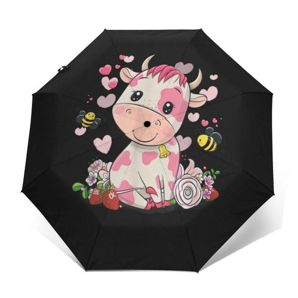 

umbrellas cow umbrella cute reinforced painting terrace protection automatic