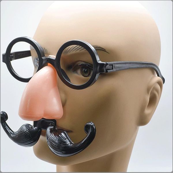 

fashion sunglasses frames halloween party decoration glasses fake nose gentleman mustache funny pickup tricky game prom props, Black