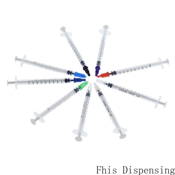 50 takım / lot dağıtım şırıngaları 1cc 1ml plastik ucu kapağı ile