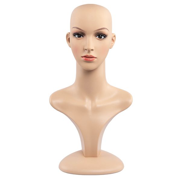 

wholesale assemble pe mannequin manikin head for wig hat display, White