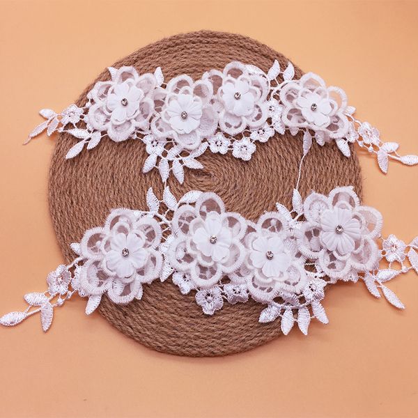

fabric swatches mesh fashionable costume flower ribbon fabric patch diy lace corsage hat wedding dress clothing applique fabrics, Purple;ivory
