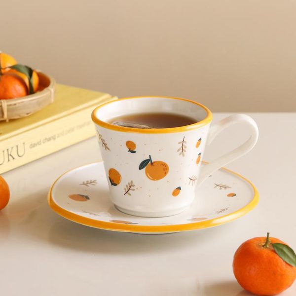 

cups & saucers handmade flower tea cup korean style porcelain light luxury afternoon dessert koffie kopjes household products ef50cc