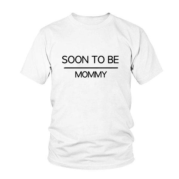 

women's t-shirt soon to be mommy future mom shirt gift women graphic tee expectant mother pregnancy announcement for wife, White