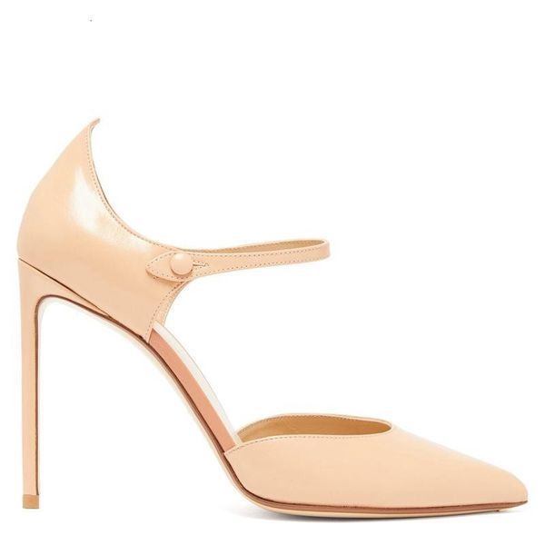 

sandals spring and summer pointed toe hollow buckle stiletto banquet dress single shoes custom large size prom female sandals, Black
