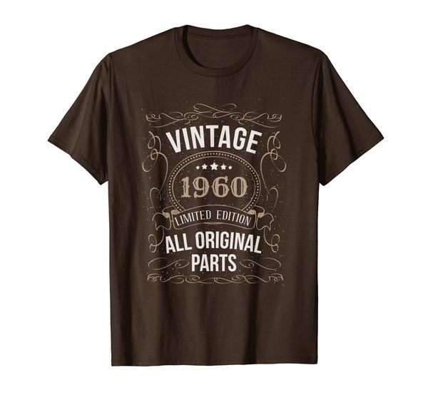 

vintage 1960 60th birthday t-shirt 60 years old gift shirt t-shirt, White;black