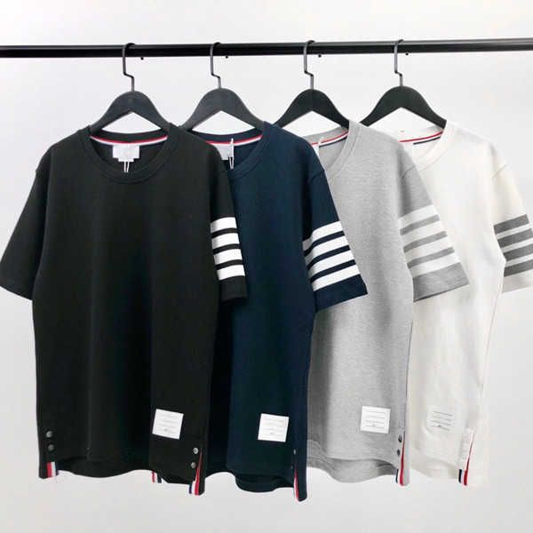 

fashion t shirt tb short sleeve men's and women's summer round neck, White;black