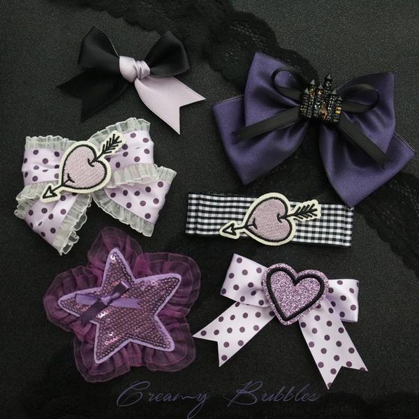 

other event & party supplies original lolita halloween purple black bow star hand hair hairpin headdress