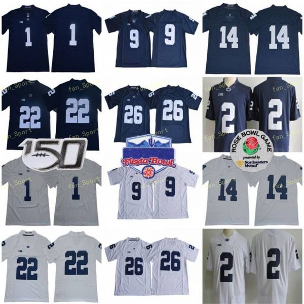 

ncaa 150th penn state nittany lion 26 saquon barkley 14 sean clifford 22 john cappelletti 1 kj hamler 9 trace mcsorley college jerseys, Black