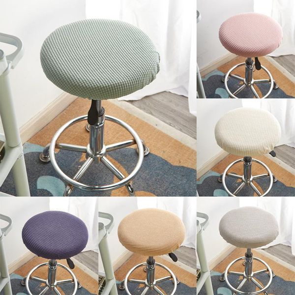 

chair covers round cover polar fleece seat stretch bar stool protector for banquet el dining decor removable slipcover