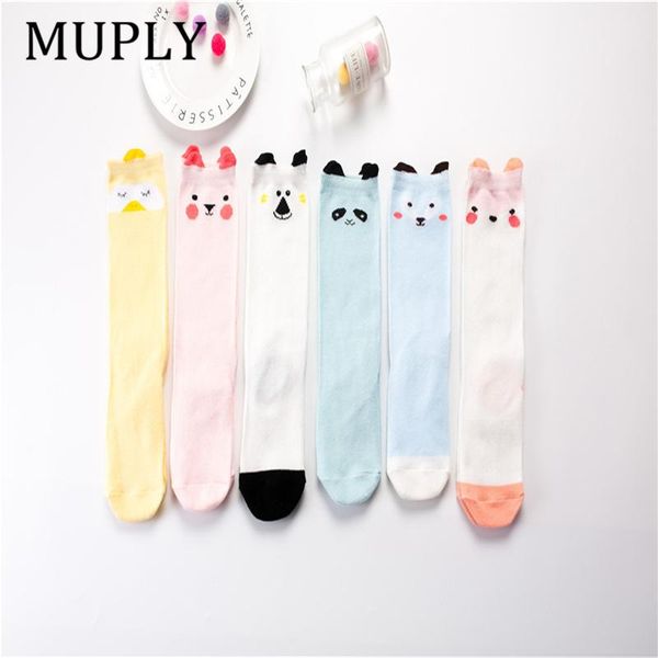 

socks print cute animal bear chicken infant baby cotton girls knee spring kids toddler high sokken 0-2y, Pink;yellow