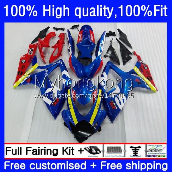 Molde de Injeção para Suzuki GSX-R750 K6 Blue Red Hot GSXR-750 GSXR600 2006 2007 Corpo 21no.94 GSXR 600 750 CC GSX-R600 750CC GSXR-600 06-07 GSXR750 600cc 06 07 Fairing OEM