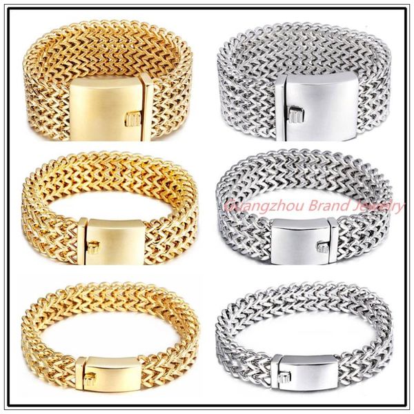 

link, chain 12/18/30mm fashion 316l stainless steel silver gold figaro wheat mens womens bangle bracelet 9" good gift, Black